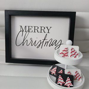 2 pairs - Little Debbie Christmas Tree Inspired Earrings